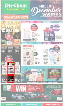 Dis-Chem : Hello December Savings (13 December - 08 January 2023), page 1