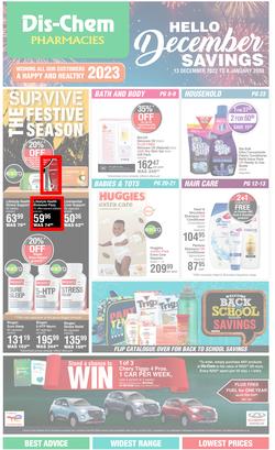Dis-Chem : Hello December Savings (13 December - 08 January 2023), page 1