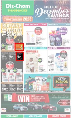 Dis-Chem : Hello December Savings (13 December - 08 January 2023), page 1