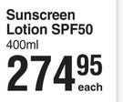 Everysun Sunscreen Lotion SPF50-400ml Each