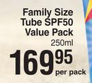 Sun Lab Family Size Tube SPF50 Value Pack-250ml Per Pack