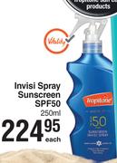 Tropitone Invisi Spray Sunscreen SPF50-250ml Each