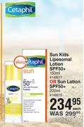 Cetaphil Sun Kids Liposomal Lotion SPF50+ 150ml Or Sun Lotion SPF50+ 200ml-Each