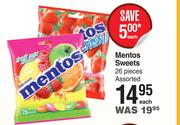 Mentos Sweets 26 Pieces Assorted-Each