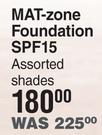 Bionike Mat-Zone Foundation SPF15 Assorted Shades