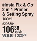 Rimmel Insta Fix & Go 2 In 1 Primer & Setting Spray-100ml Each