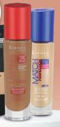 Rimmel Lasting Finish 25HR Foundation Or Match Perfection Foundation SPF20 Assorted Shades-Each