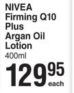 Nivea Firming Q10 Plus Argan Oil Lotion-400ml Each
