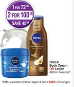 Nivea Body Cream Or Lotion Assorted-For 2 x 400ml