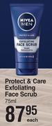 Nivea Men Protect & Care Exfoliating Face Scrub-75ml Each