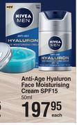 Nivea Men Anti Age Hyaluron Face Moisturising Cream SPF15-50ml Each