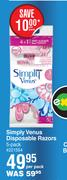 Gillette Simply Venus Disposable Razors 5 Pack-Per Pack