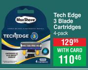 Max Shave Tech Edge 3 Blade Cartridges 4 Pack