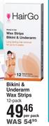 Hair Go Bikini & Underarm Wax Strips 12 Pack-Per Pack