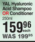 Noah Yal Hyaluronic Acid Shampoo Or Conditioner-250ml Each