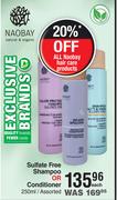 Naobay Sulfate Free Shampoo Or Conditioner Assorted-250ml Each