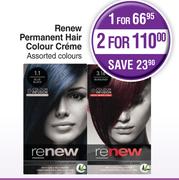 Renew Permanent Hair Colour Creme Assorted Colours-For 2
