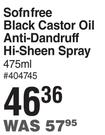 Sofnfree Black Castor Oil Anti Dandruff Hi-Sheen Spray-475ml