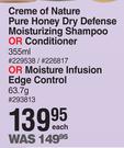 Creme Of Nature Pure Honey Dry Defense Moisturizing Shampoo Or Conditioner-355ml Each