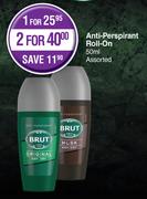 Brut Anti Perspirant Roll On Assorted-For 2 x 50ml