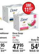 Dove Soap 4 x 100g Or 4 x 90g Assorted-Each