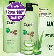 Organic Shampoo Or Conditioner Assorted-For 2 x 1Ltr