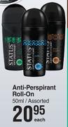 Status Anti Perspirant Roll On Assorted-50ml Each
