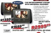 Jensen Car Entertainment System With Universal Headrest-7" Screen