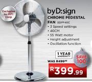 byD:sign Chrome Pedestal Fan (BDPF40C)