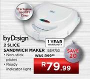byD:sign 2 Slice Sandwich Maker (BSM750)