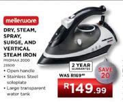 Mellerware Dry, Steam, Spray, Surge and Vertical Stam Iron (PROMAX2000 23500)