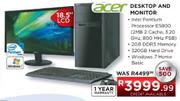 Acer Desktop and Monitor