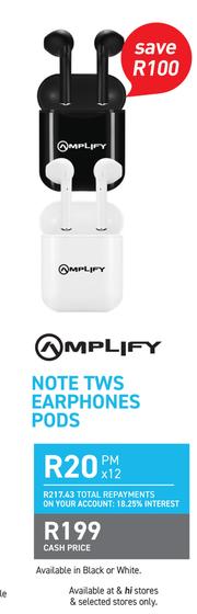 Amplify note store tws earphones pods