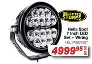 Hella Spot 7 Inch LED Set + Wiring HEL.VF6907Set-Per Set