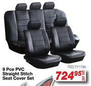 9 Pce PVC Straight Stitch Seat Cover Set FED.TY1795-Per Set