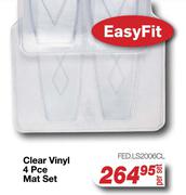 Clear Vinyl 4 Pce Mat Set FED.LS2006CL-Per Set