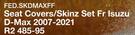 Skinz Seat Covers Set For Isuzu D-Max 2007-2021 FED.SKDMAXFF