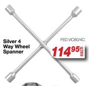 Silver 4 Way Wheel Spanner FED.VIC80/4C