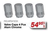 Valve Caps 4 Pce Alum Chrome FED.AP0272CH-Per Set