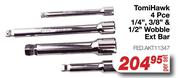 Tomi Hawk 4 Pce 1/4", 3/8" & 1/2" Wobble Ext Bar FED.AKT11347-Per Set