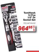Tomi Hawk 14 Pce 1/2" Dr Socket Set FED.AKT45432-Per Set