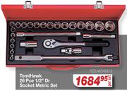Tomi Hawk 26 Pce 1/2" Dr Socket Metric Set FED.AKT45412-Per Set