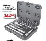 Tomi Hawk 17 Pce 1/4" Dr Socket Set Metric FED.AKTS17PCE-Per Set