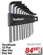 Tomi Hawk 12 Pce Sae Hex Key Set FED.AKT73000-Per Set