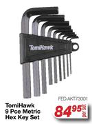 Tomi Hawk 9 Pce Metric Hex Key Set FED.AKT73001-Per Set