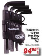 Tomi Hawk 10 Pce Hex Key Metric Set FED.AKT73016-Per Set