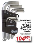Tomi Hawk 9 Pce "L" Type Ball Point Wrench In Holder FED.AKT22927-Per Set
