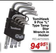 Tomi Hawk 9 Pce "L" Type Tamp Star Wrench In Holder FED.AKT22925-Per Set
