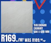 Full Body Porcelain Tiles 1SOLCAD600 Cadbury 600 x 600mm-Per Sqm