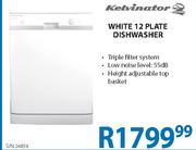 Kelvinator White 12 Plate Diswasher